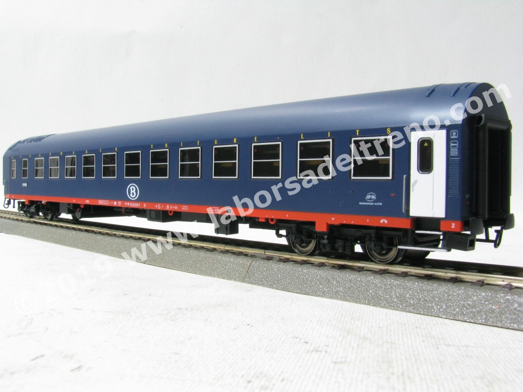 Wagon-lit ACME DB Livrée TEN Bleue, échelle HO 1:87 – Modèle Réduit Pré-peint, Toit Aluminium
