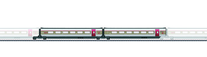 2 Coffrets Marklin 43432 – Voitures Intermédiaires TGV Lyria, Échelle Standard