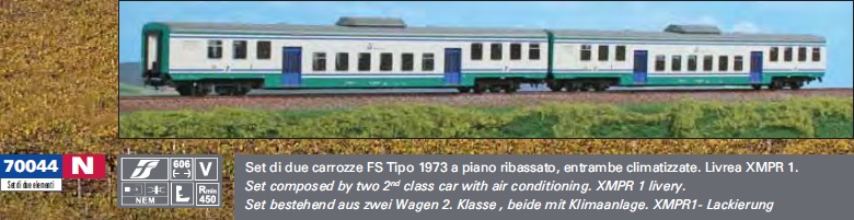 ACME 50093 - Carrozza a piano ribassato nBz tipo 1965 in livrea grigio