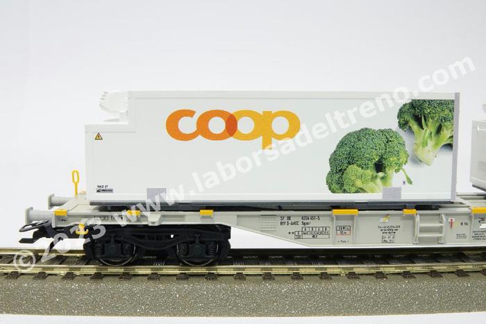 SET DE 2 WAGONS PORTE CONTENERURS TYPE SGNS ITALIA/LLOYD... SET DE 2