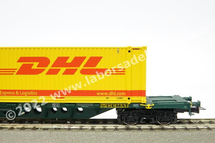 Rivarossi HR6555 - Wagon Plat FS Italie Avec Container 'Bernardini' - Échelle HO Époque V (1994-2006)