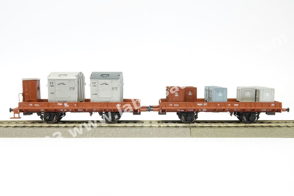 Acme 45108 FS Set di due carri Kgps caricati con container militari da