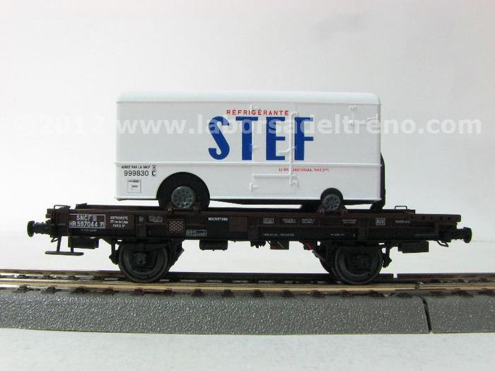 Wagon REE Modèles UFR Monoporteur STEF – Fourgon Frigo, époque 3, Prêt à Rouler