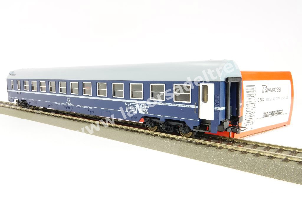 Modèle Réduit ACME 50622 - Voiture-lit DB, Livrée TEN, Bleu Avec Bande Blanche, Toit Aluminium - Échelle HO 1:87