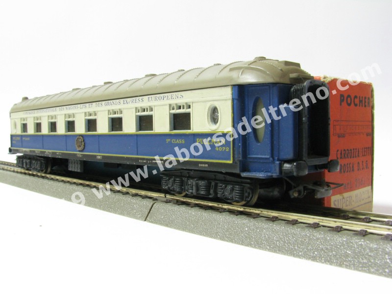 Voiture Voyageurs CIWL Pocher HO - GEE 4072 Pullman Éclairage 1ère Classe - Occasion TBE