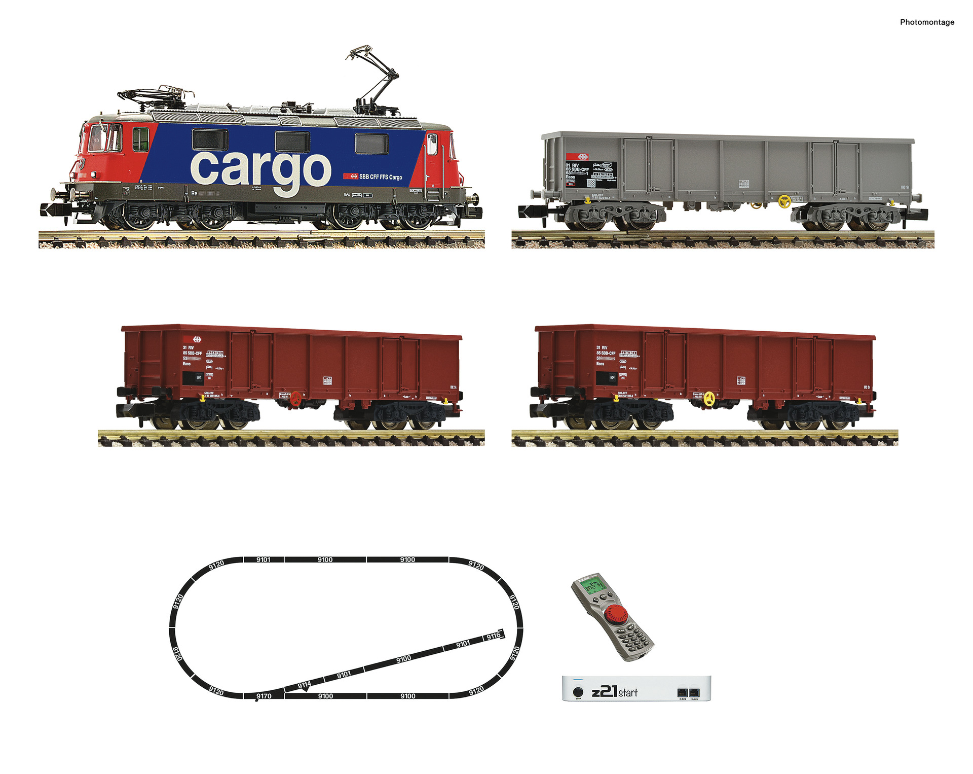 ABAKUHAUS Set Di 2 Federe Per Cuscino 40x40 Cm Con Stampa Locomotiva Treno - Tessuto Microfibra Morbido, Stampato Fronte/Retro, Grigio/Marrone, Lavabile