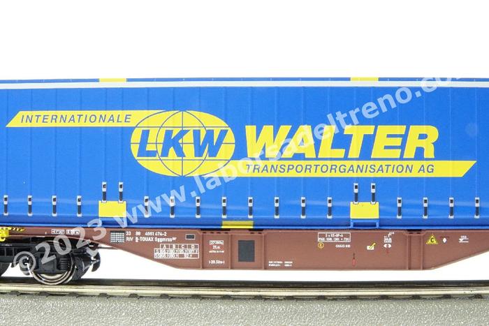 Wagon TOUAX porte-conteneurs à 4 essieux S70 avec caisse mobile «Rail